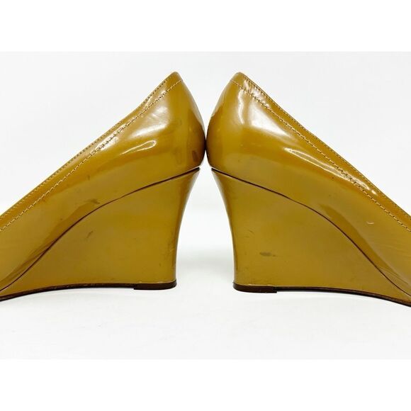 Kate Spade Kiki Camel Patent Leather Wedge Pumps Size 8 - Picture 12 of 14